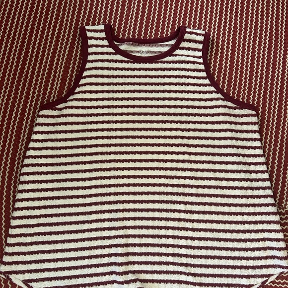 Maurices Tops - Maurice’s 24/7 tank Maroon and White Striped Tank Top